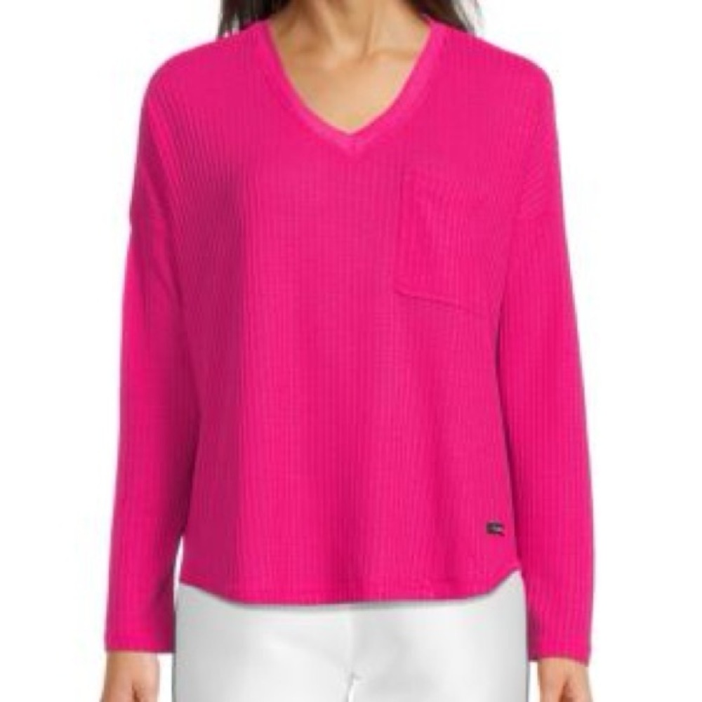Calvin Klein waffle knit  V-Neck Sweater